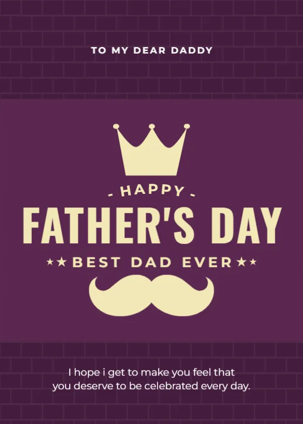 Joyful Father’s Day Card Template Design – Editable & Printable Card