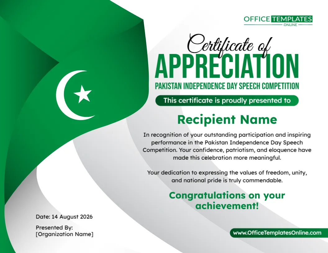 Independence Day Speech Certificate