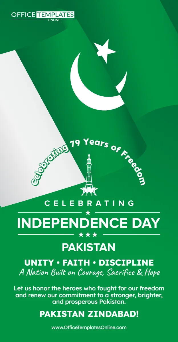 Editable Pakistan Independence Day Roll-Up Banner Template
