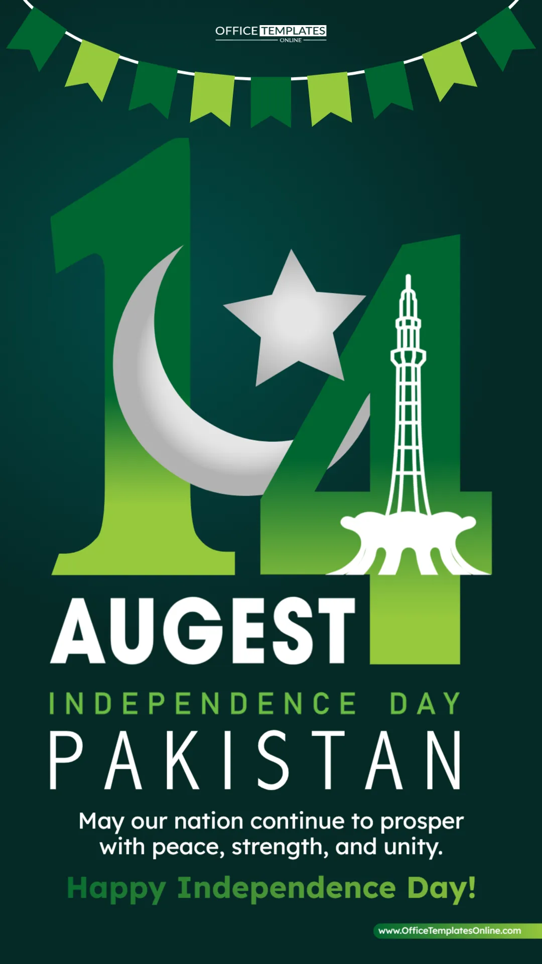 Pakistan Independence Day Zoom Background Template – Edit Online & Download