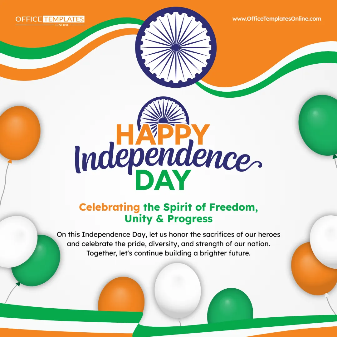 India Independence Day Instagram Post Template – Editable Online & Free to Customize