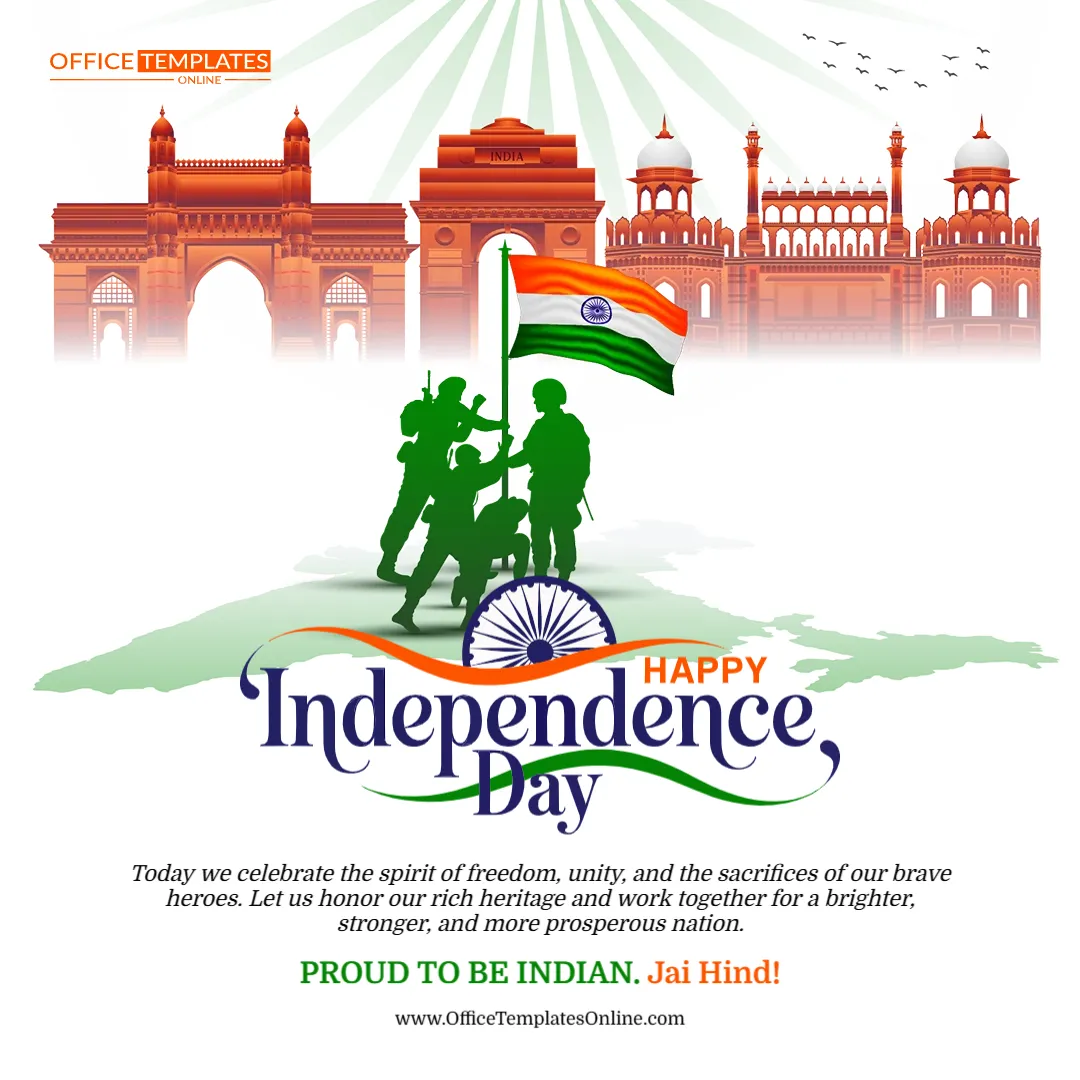 India Independence Day Facebook Post Template – Edit Online & Download
