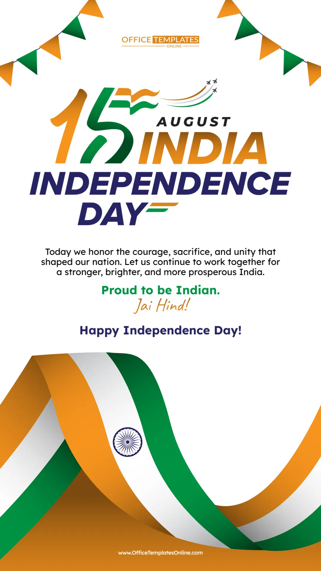 India Independence Day WhatsApp Status Template – Edit Online & Download