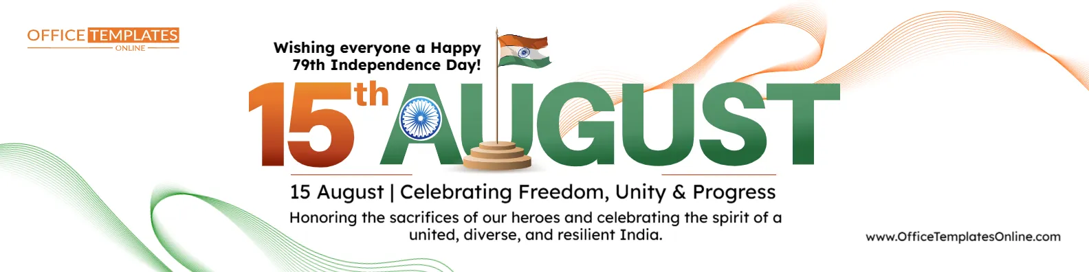 India Independence Day LinkedIn Banner Template – Edit Online & Download