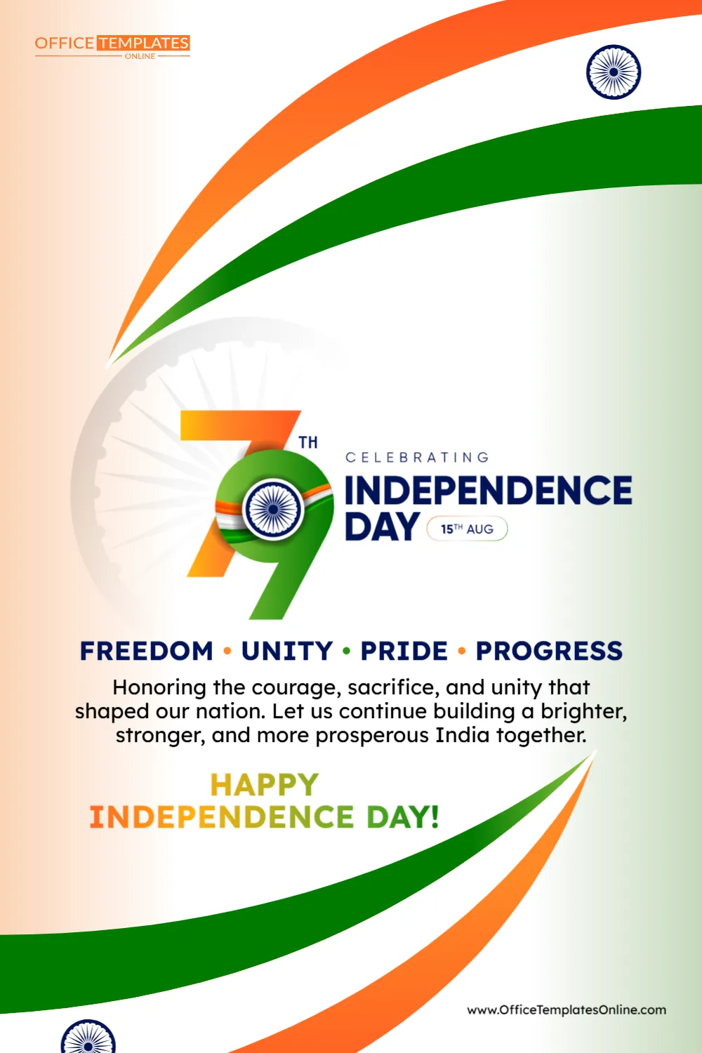 India Independence Day Pinterest Pin Template – Edit Online & Download