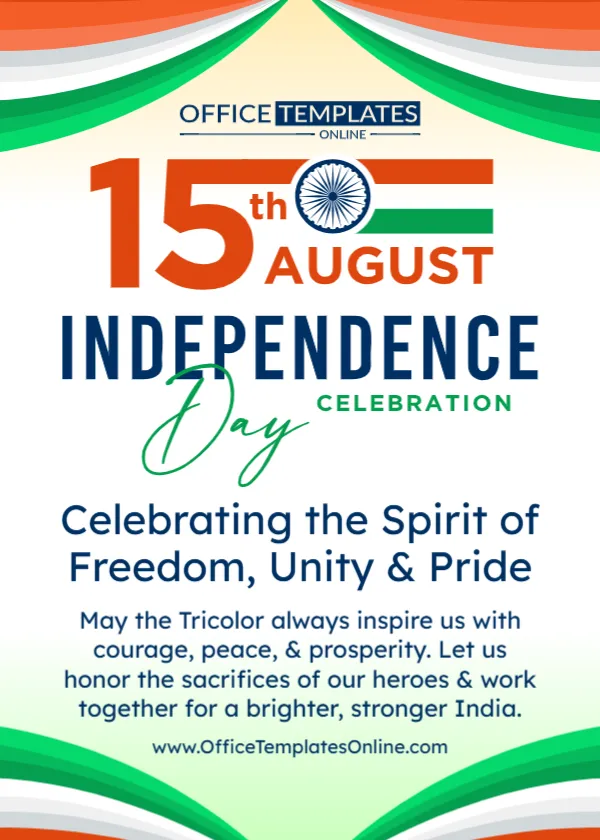 English Independence Day Greeting Card Template – Edit Online & Download