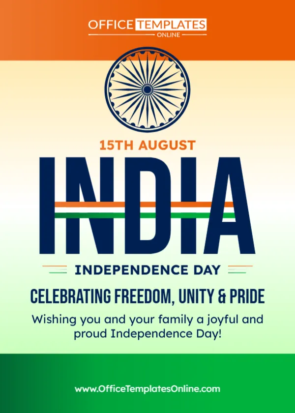 Indian Flag Greeting Card Template – Edit Online & Download