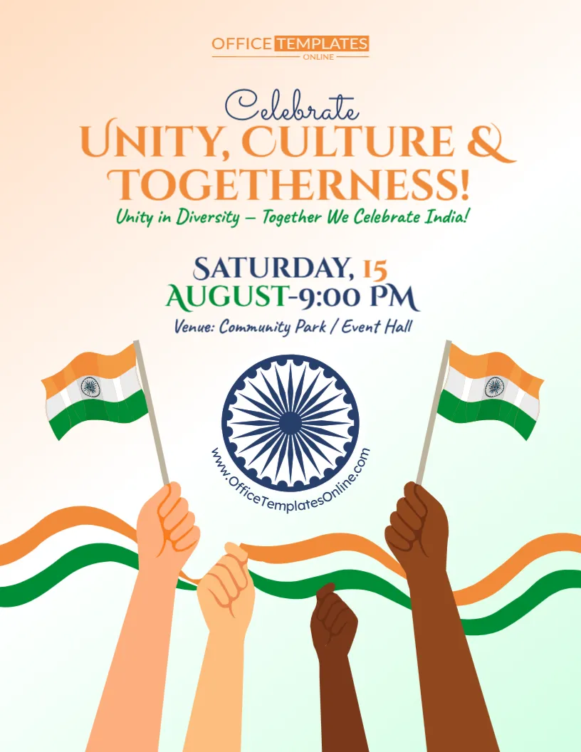 Editable Community Independence Day Celebration Flyer Template