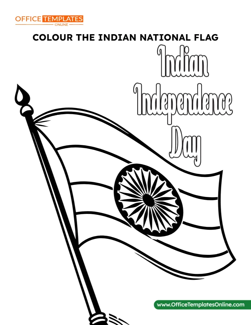 Indian Flag Colouring Sheet for Independence Day – Free Online Template