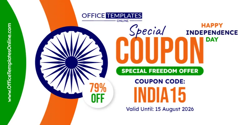 Editable Indian Independence Day Coupon Template for 15 August Offers