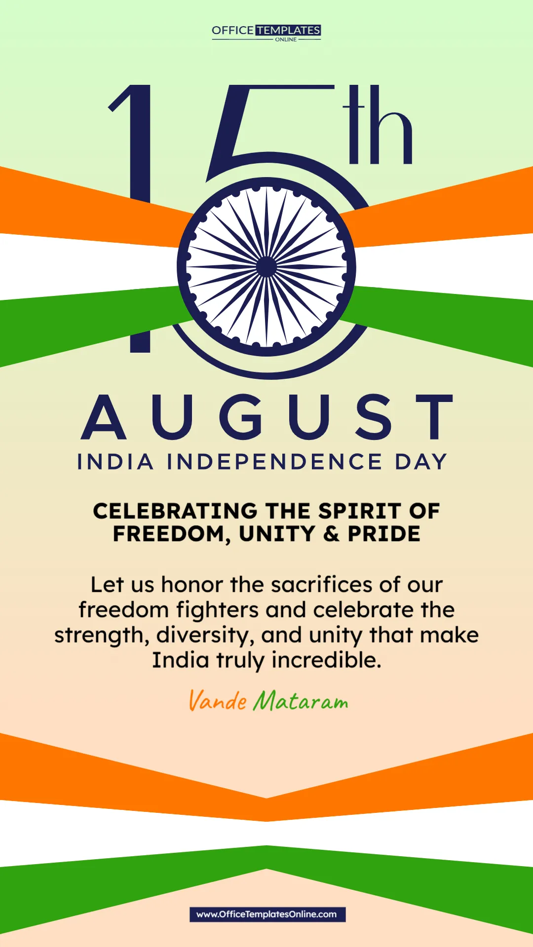 Indian Independence Day Zoom Virtual Background Template