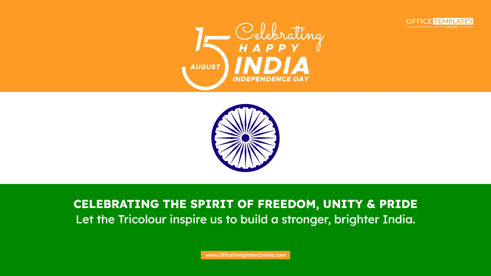 Indian Independence Day Desktop Wallpaper Template for 15 August
