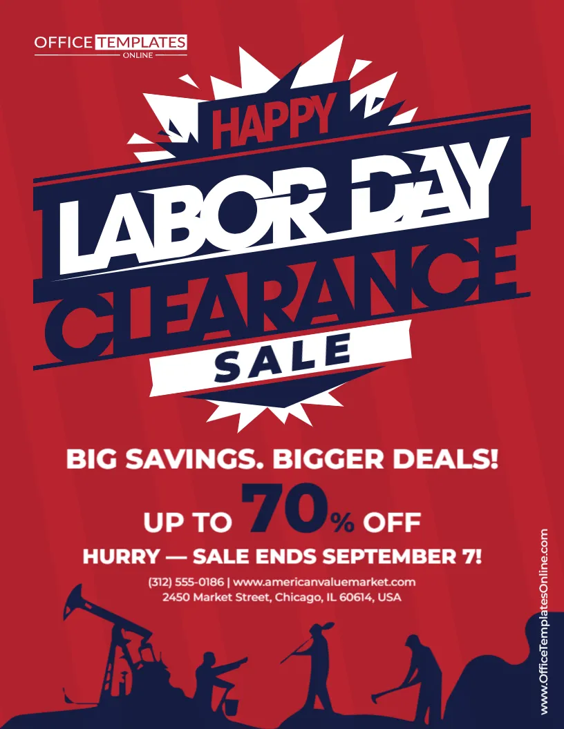 Labor Day Clearance Sale Flyer Template – Customize Online Free