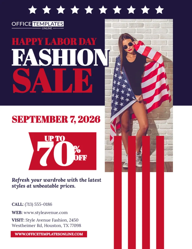 Labor Day Fashion Sale Flyer Template – Customize Online Free