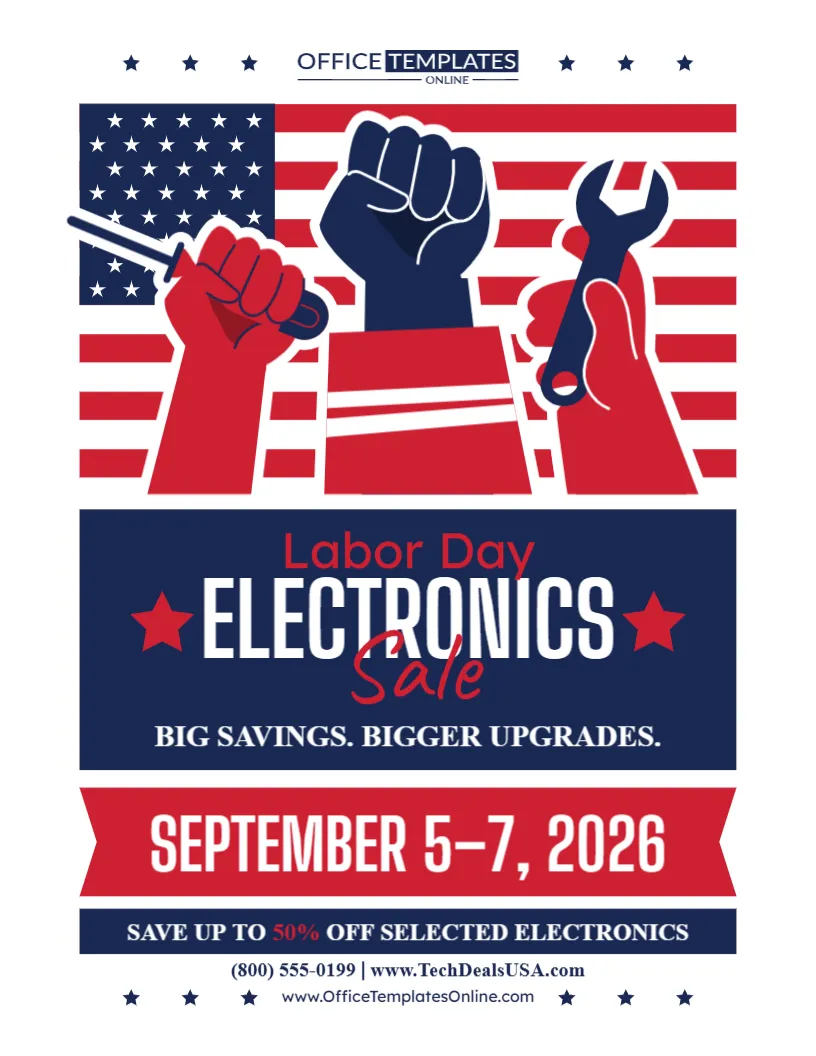 Labor Day Electronics Sale Flyer Template – Free Online Editor