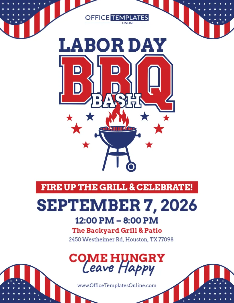 Labor Day BBQ Event Flyer Template – Customize Online Free