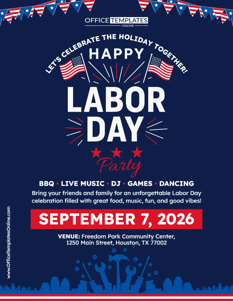 Labor Day Party Flyer Template – Customize Online Free