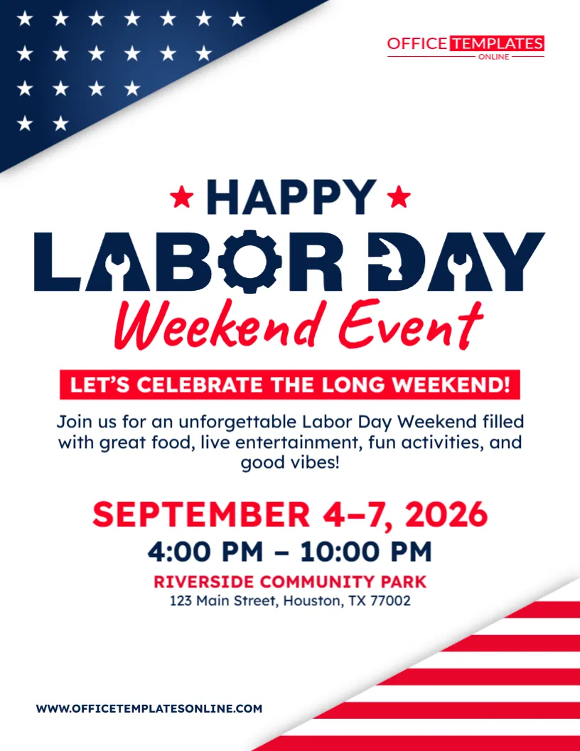 Labor Day Weekend Event Flyer Template – Customize Online Free