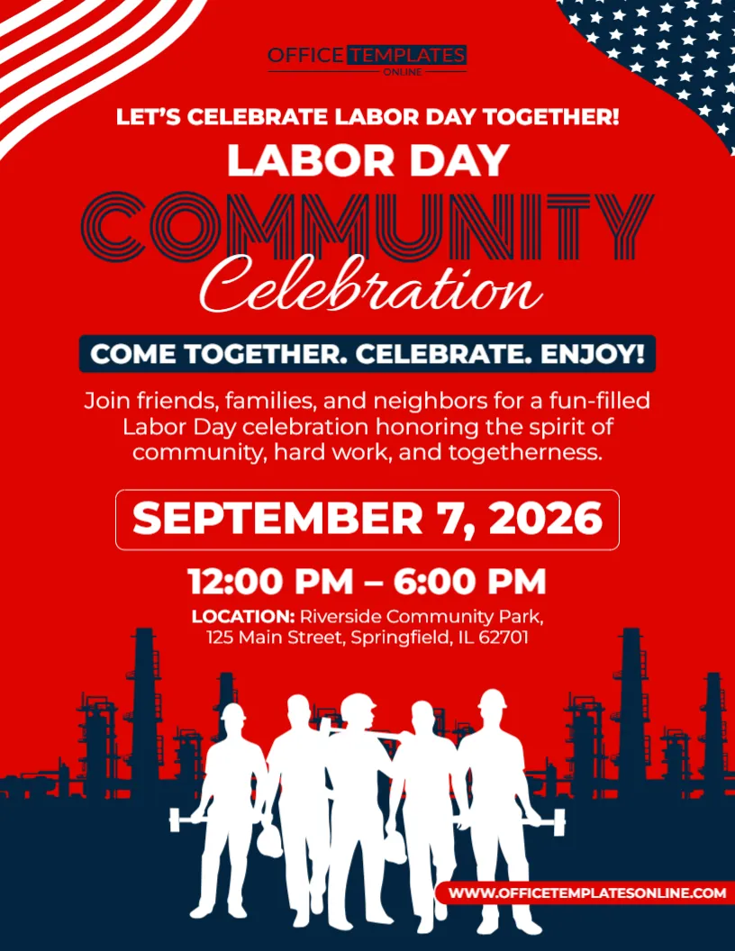 Labor Day Community Celebration Flyer Template – Edit Online Free