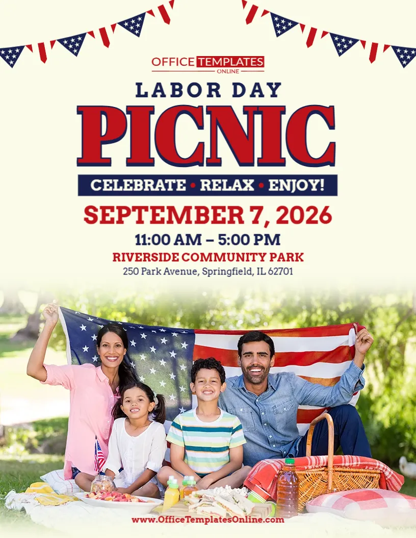 Labor Day Picnic Flyer Template – Customize Online Free