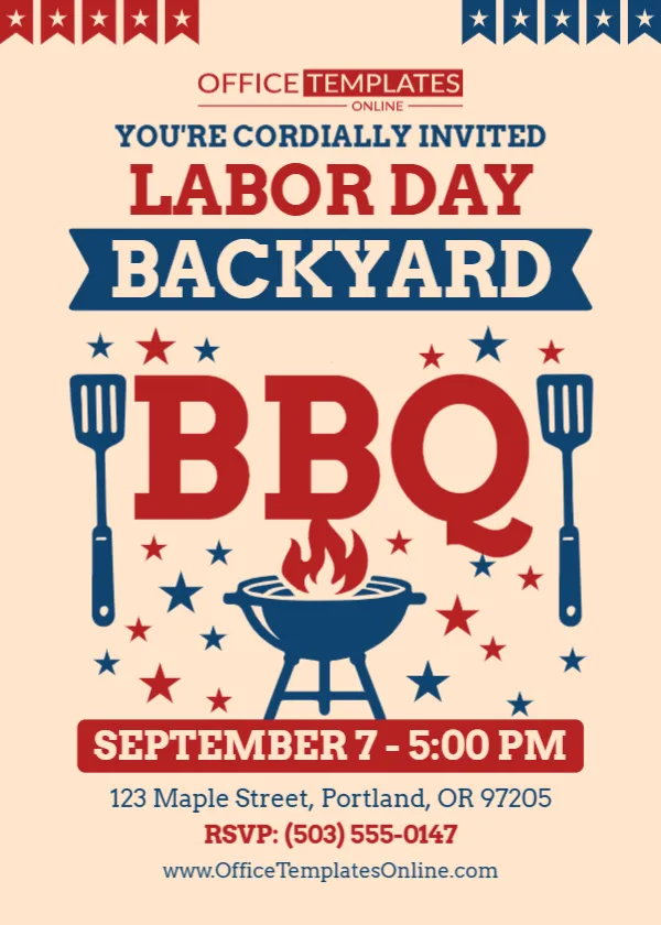 Labor Day Backyard BBQ Invitation Template – Customize Online Free