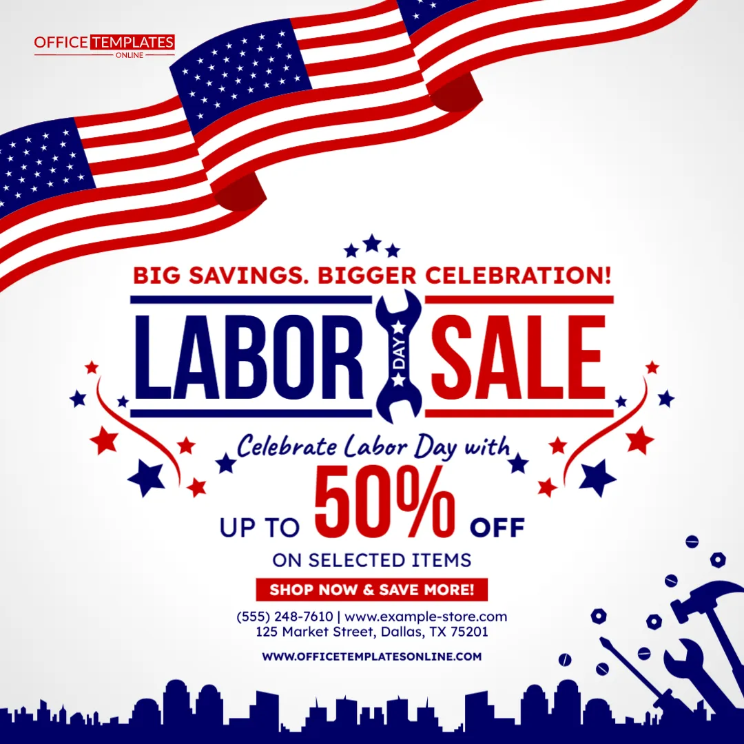 Labor Day Sale Instagram Post Template – Customize Online Free