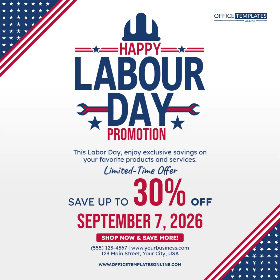 Labor Day Promotional Social Media Post Template
