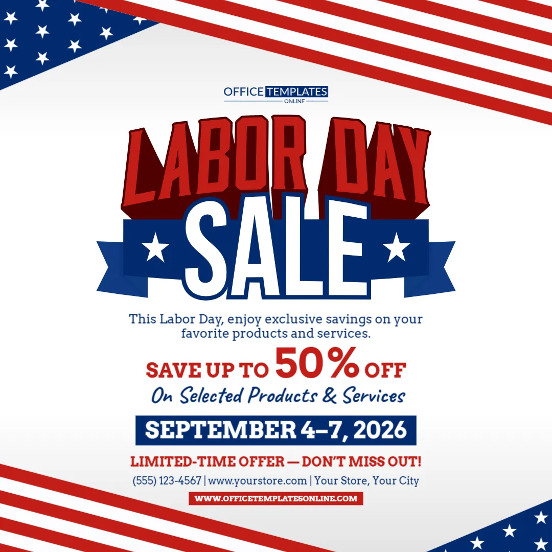 Labor Day Sale Square Banner Template