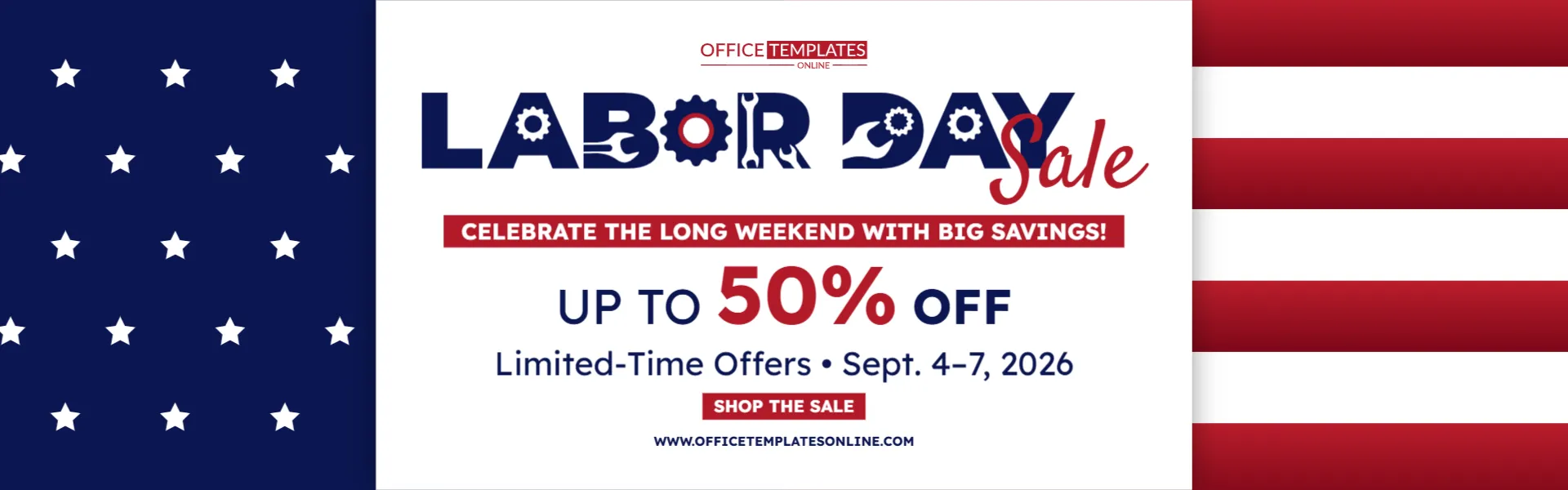 Labor Day Sale Website Hero Banner Template