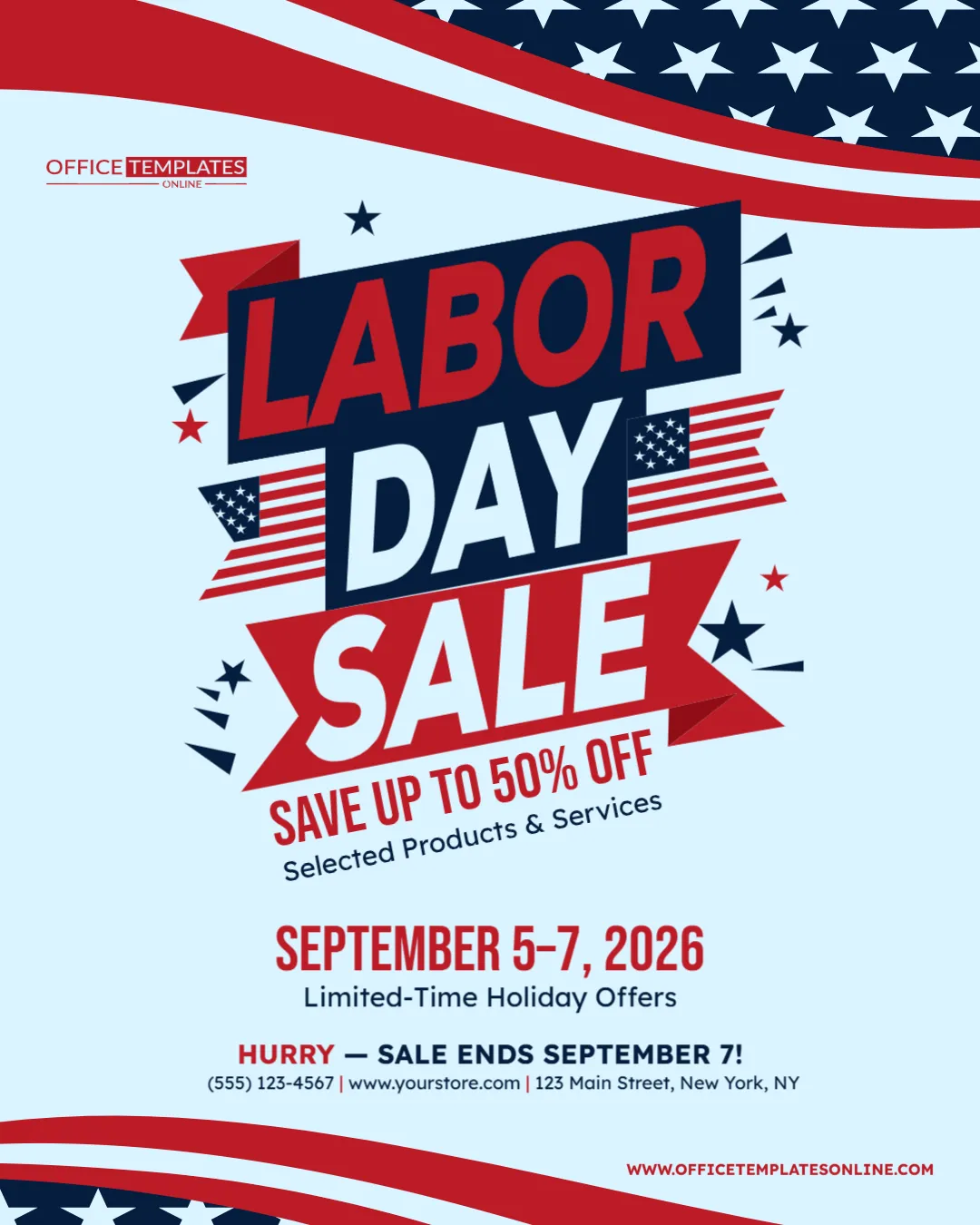 Labor Day Sale Poster Template