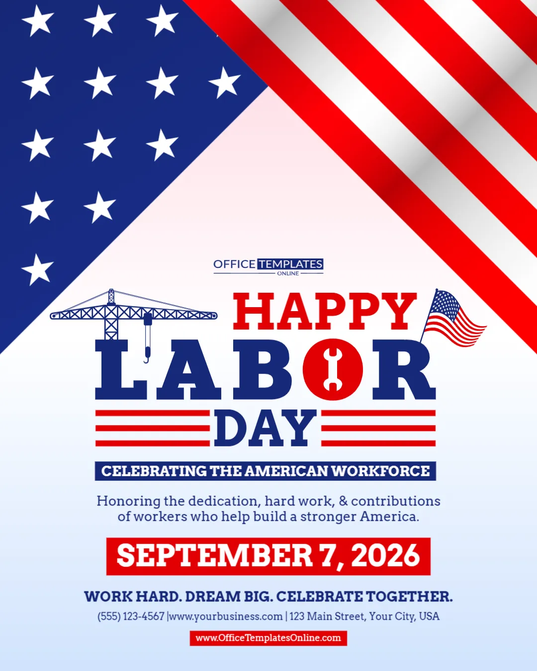 Happy Labor Day Poster Template