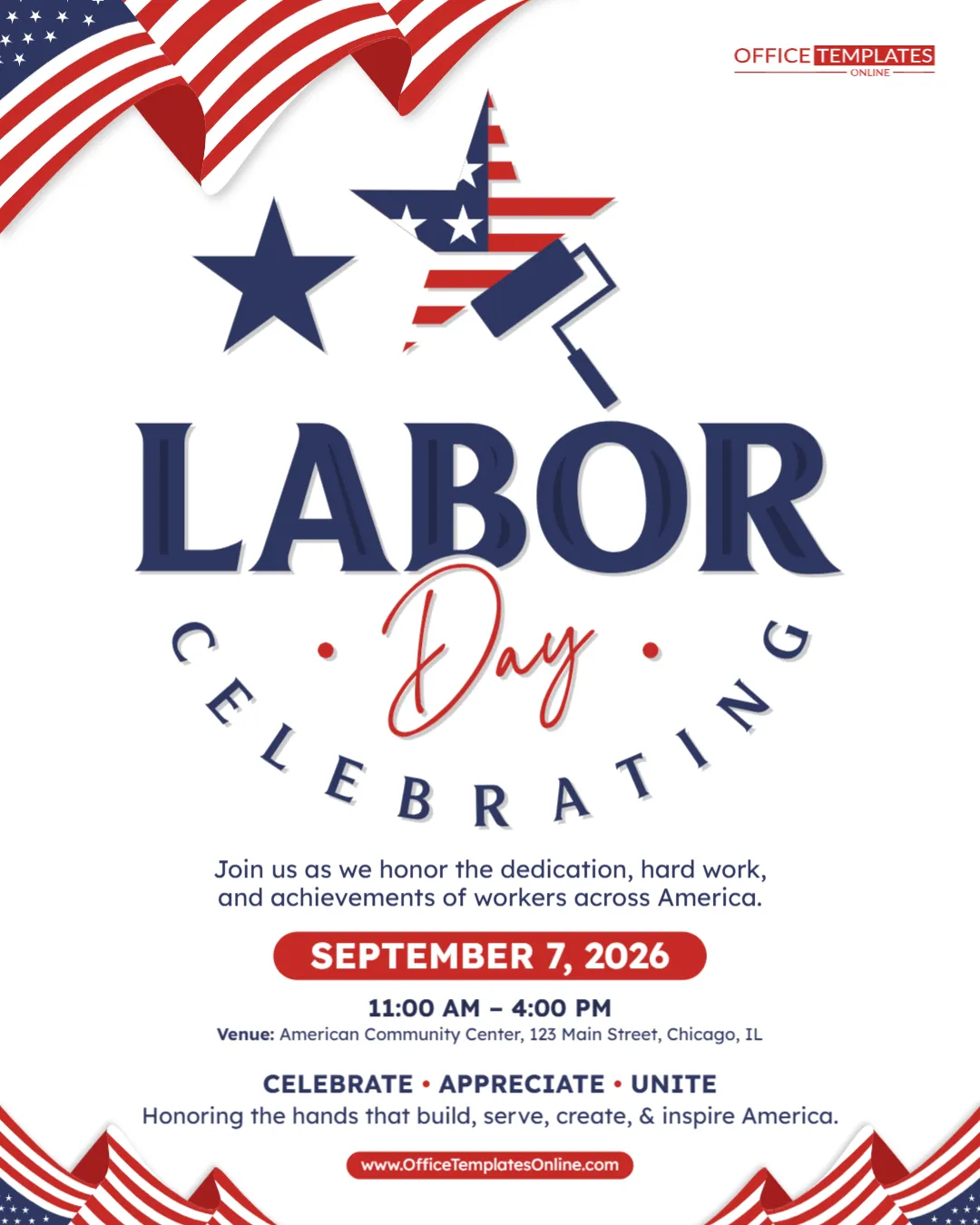 Labor Day Celebration Poster Template