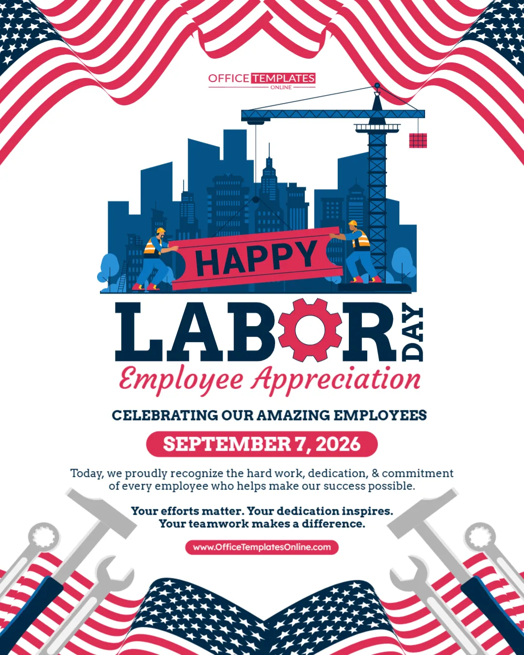 Labor Day Employee Appreciation Poster Template
