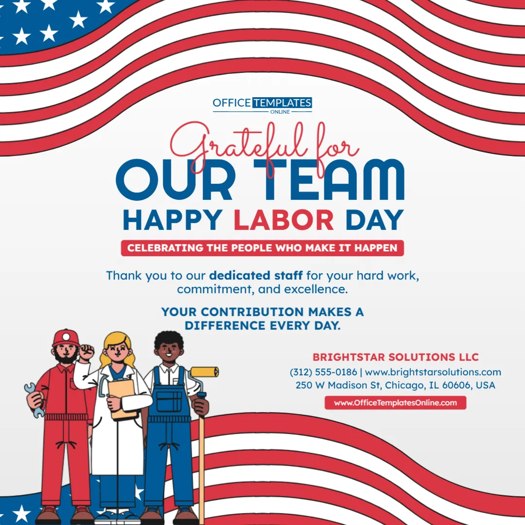 Labor Day Staff Appreciation Graphic Template
