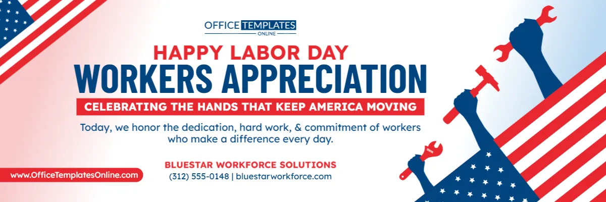 Labor Day Workers Appreciation Banner Template