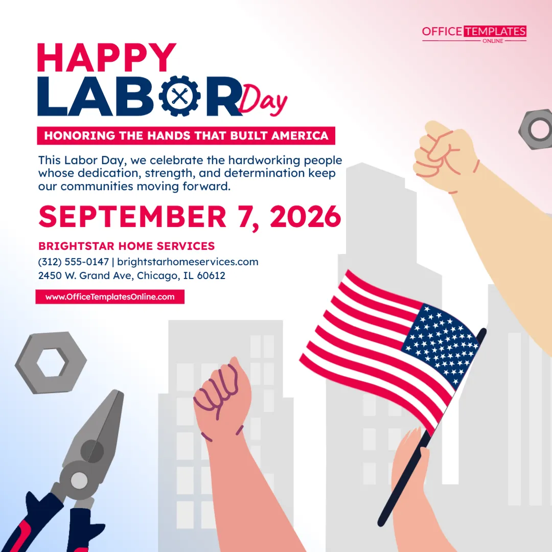 Labor Day Patriotic Social Media Post Template