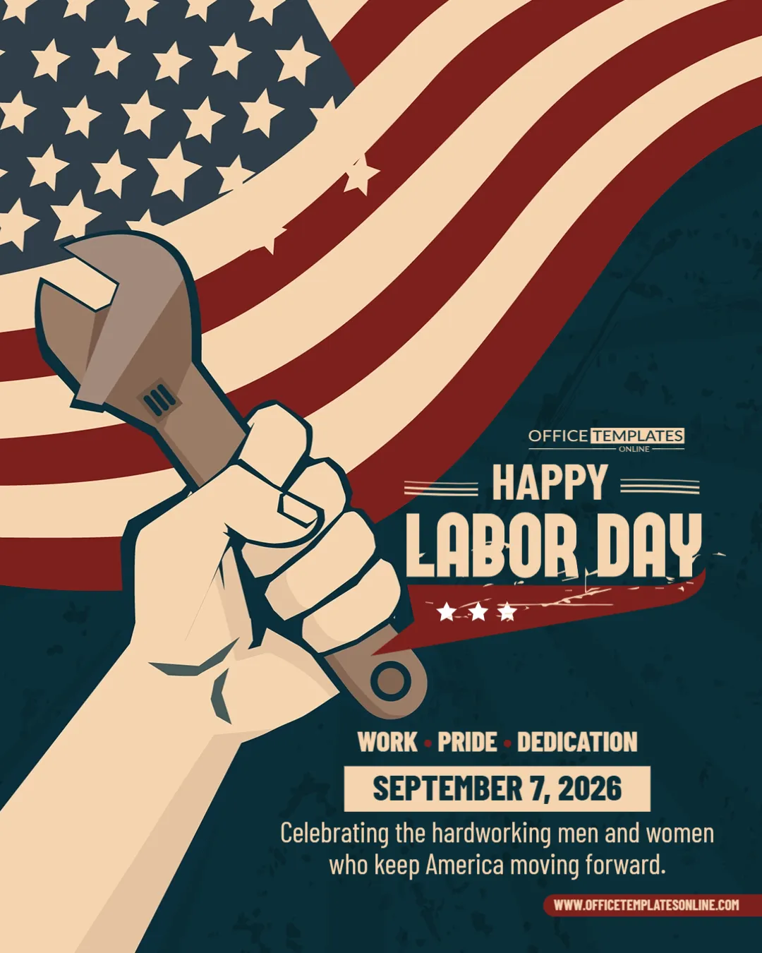 Vintage Labor Day Poster Template – Customize Online & Download