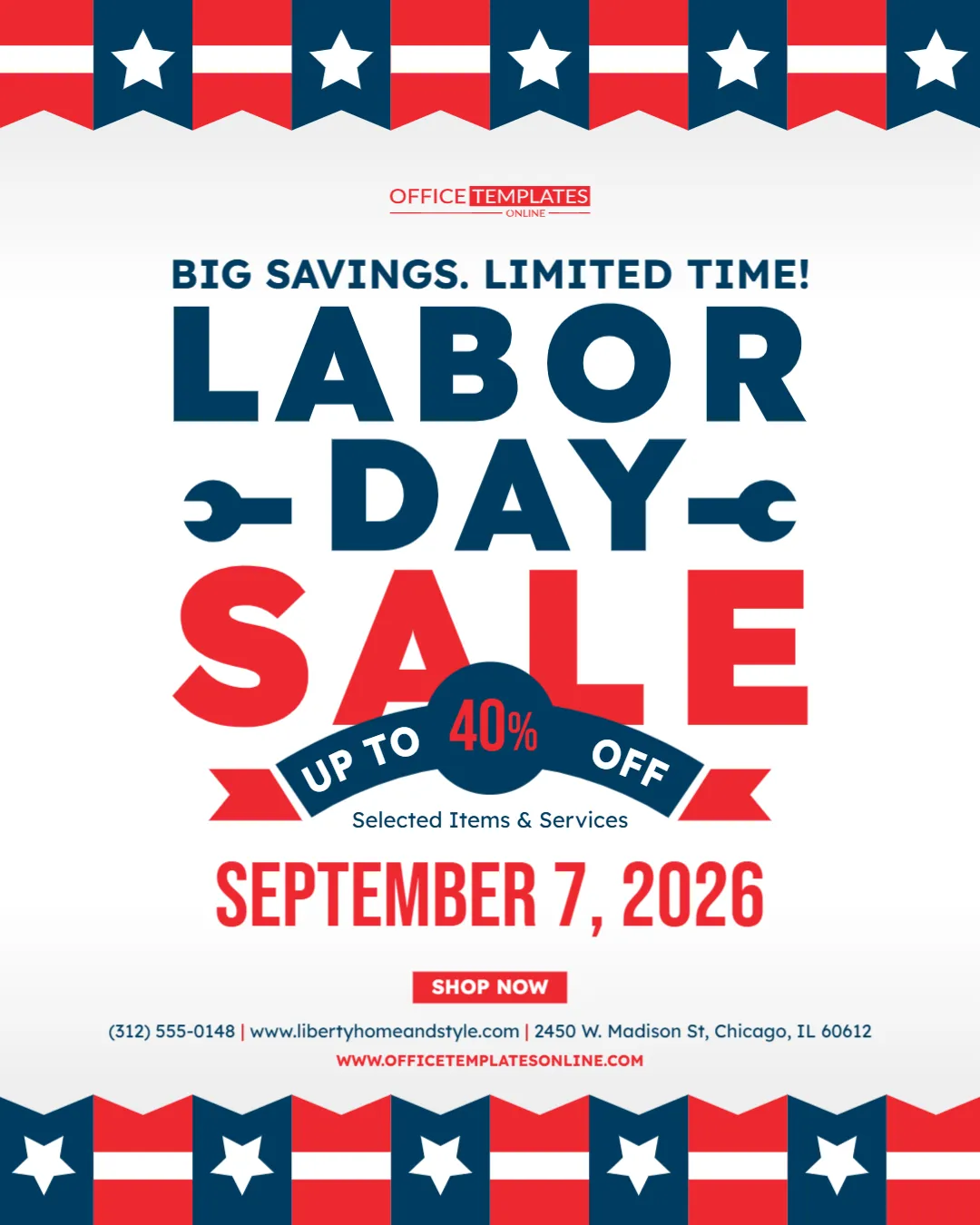 Minimal Labor Day Sale Template – Edit Online & Download
