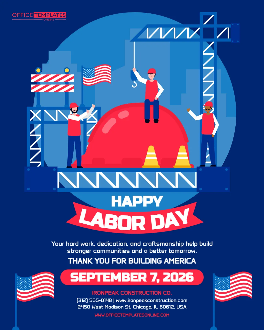 Labor Day Construction Workers Template – Customize Online Free