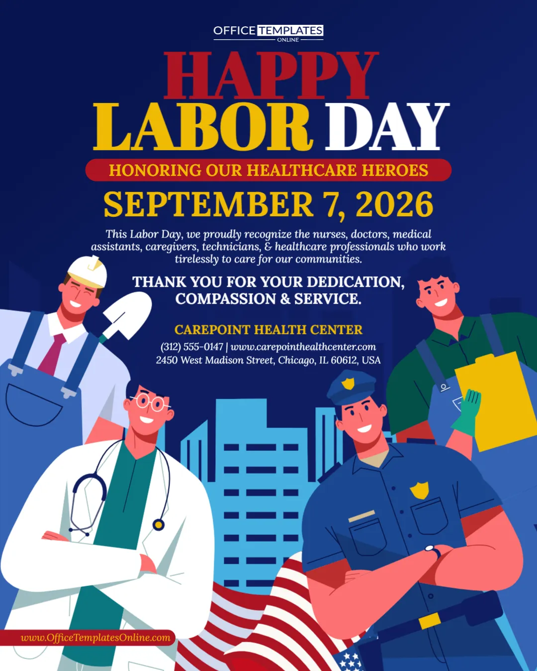 Labor Day Healthcare Workers Template – Customize Online Free