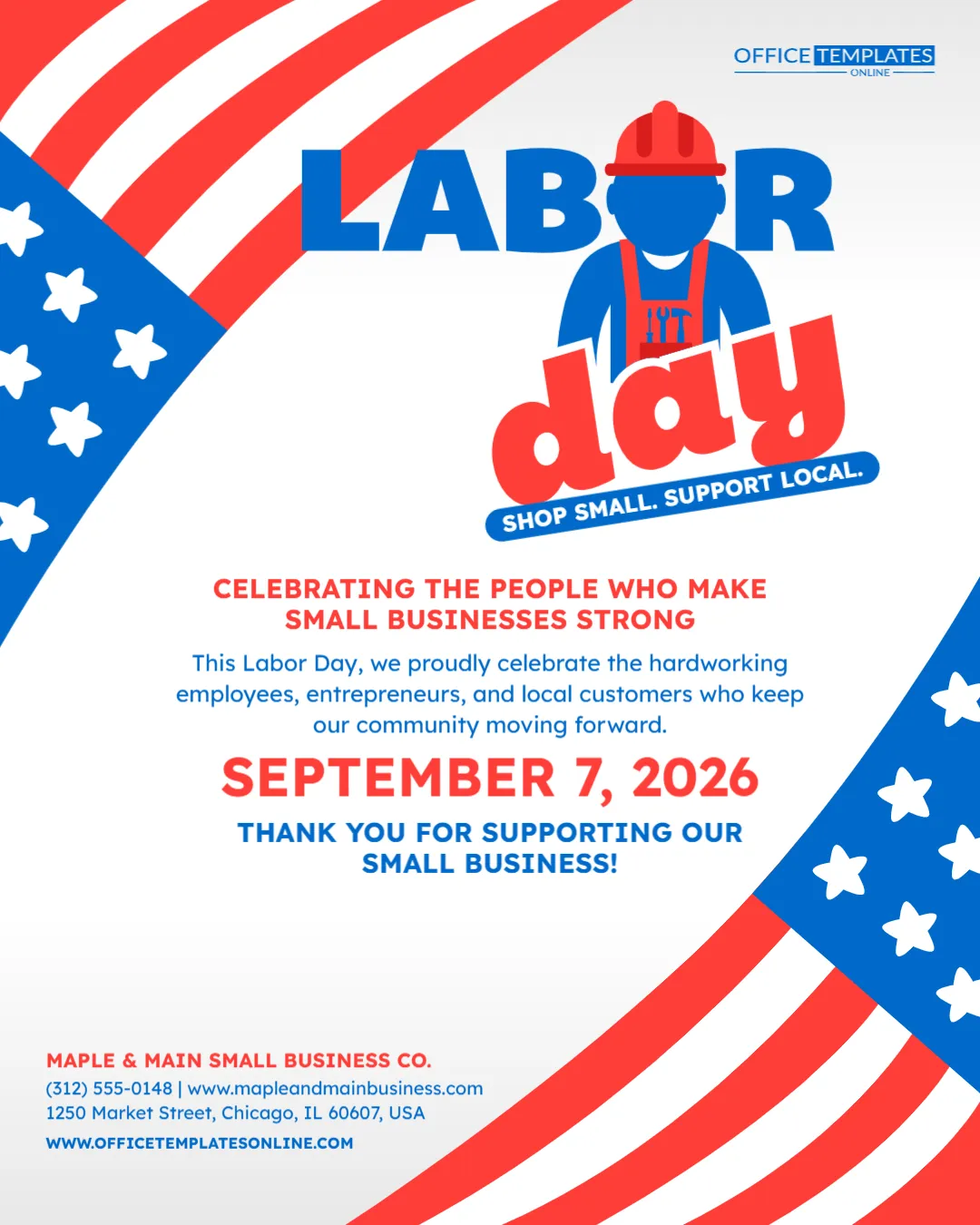 Labor Day Small Business Template – Customize Online for Free