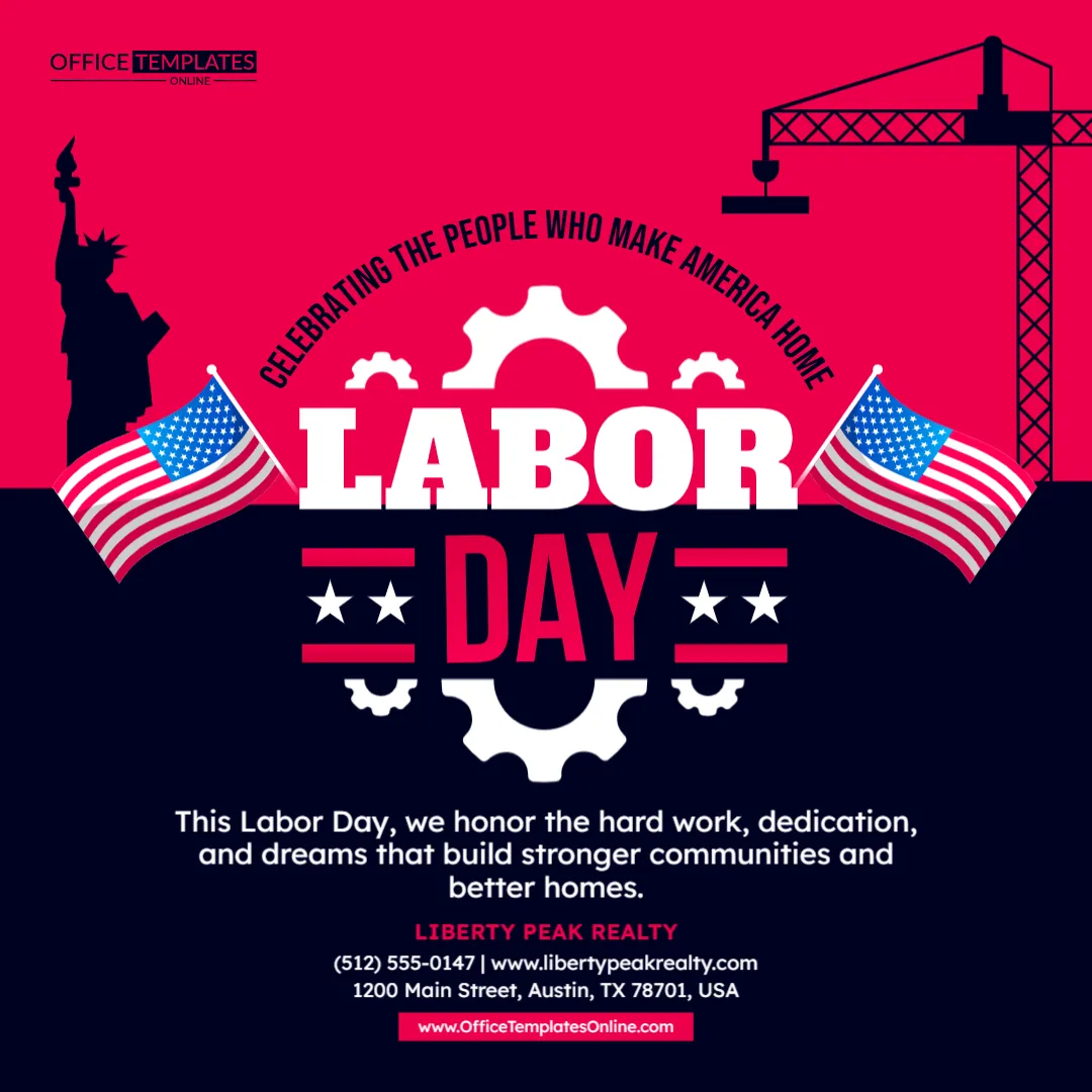 Labor Day Real Estate Social Media Post – Edit Online Free