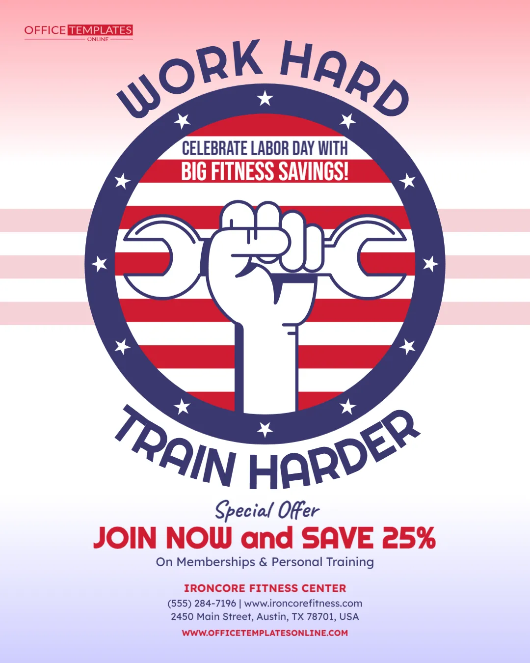 Labor Day Gym Promotion Template – Customize Online for Free