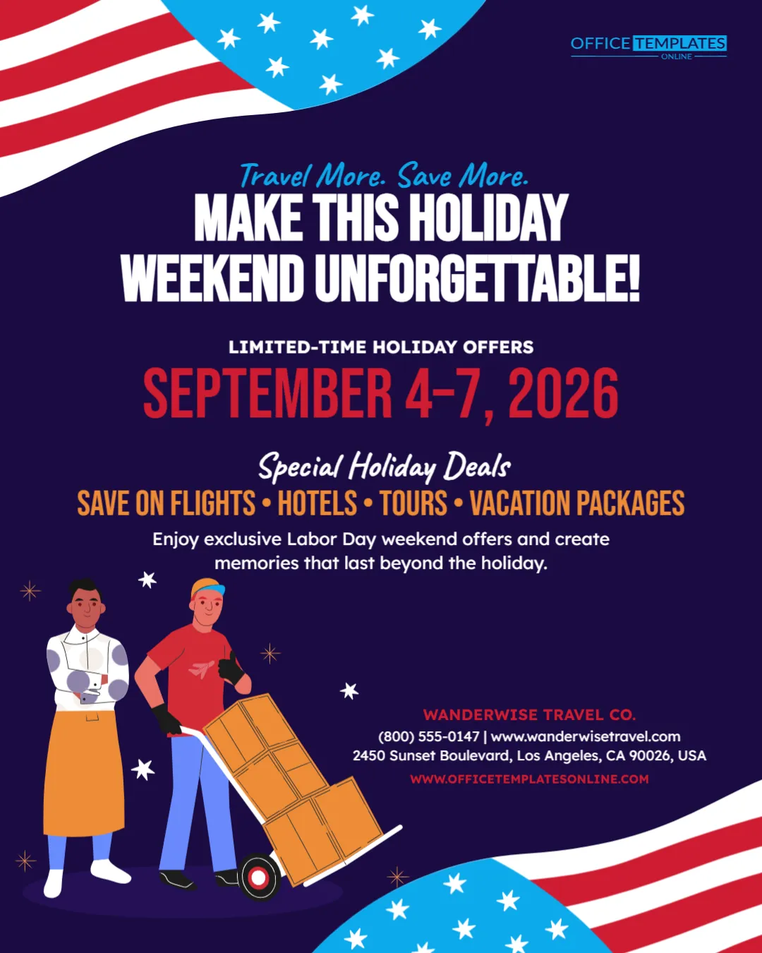 Labor Day Travel Weekend Promotion Template – Edit Online Free
