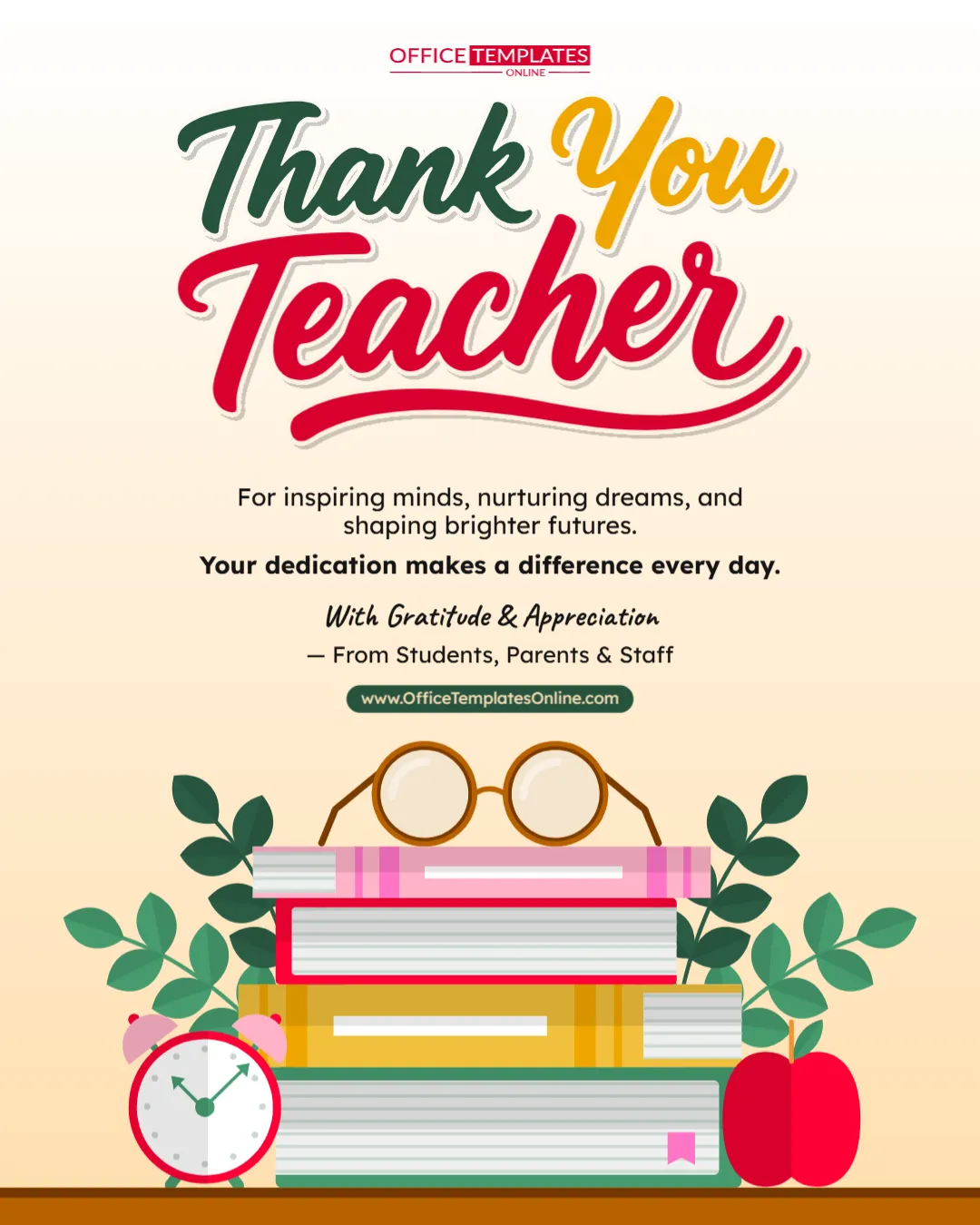 Editable Teacher Appreciation Poster Template