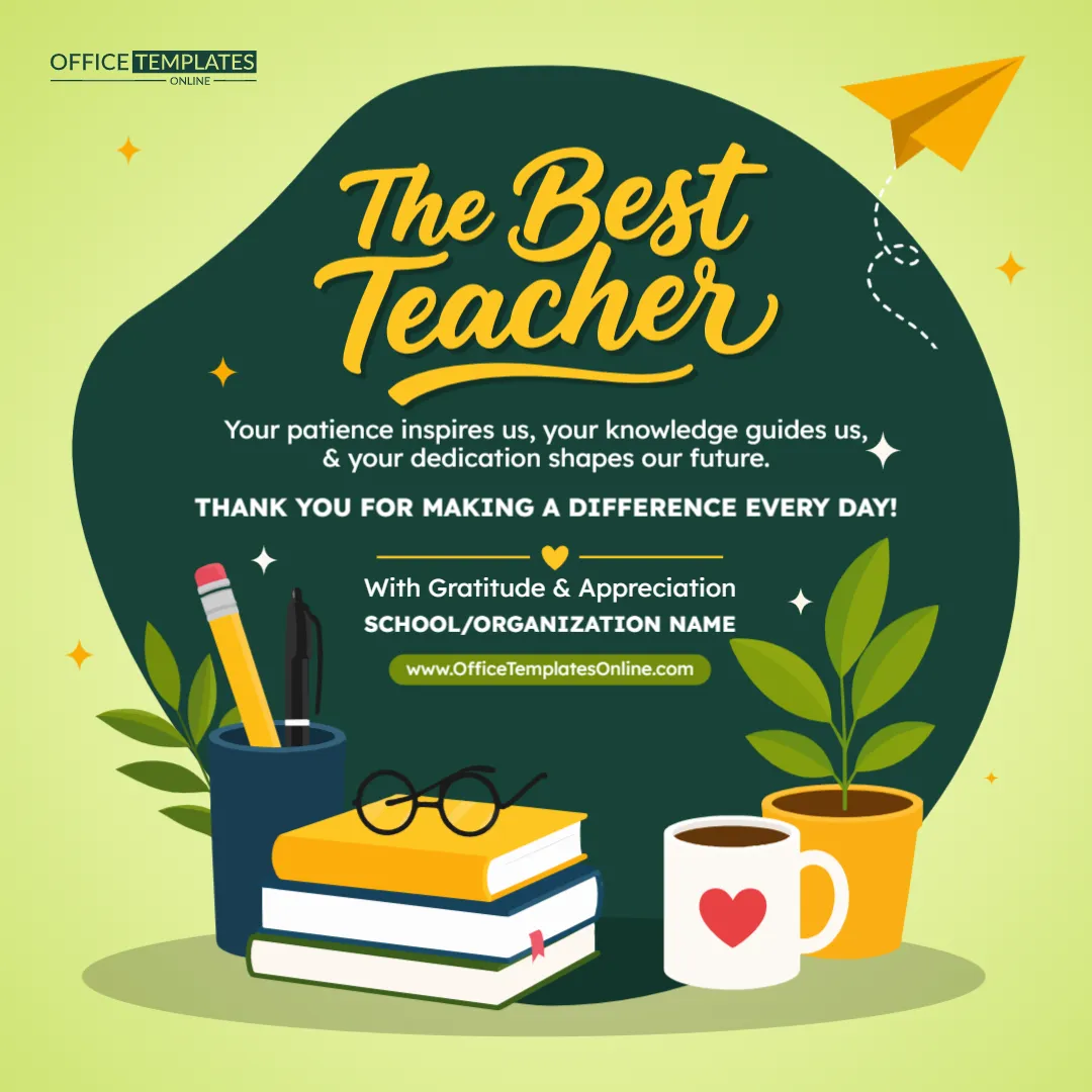 Editable Teacher Appreciation Social Media Post Template