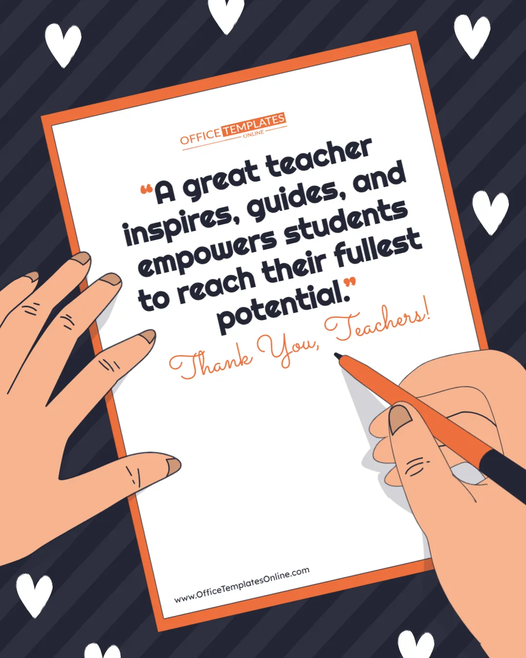 Editable Inspirational Teacher Quote Poster Template