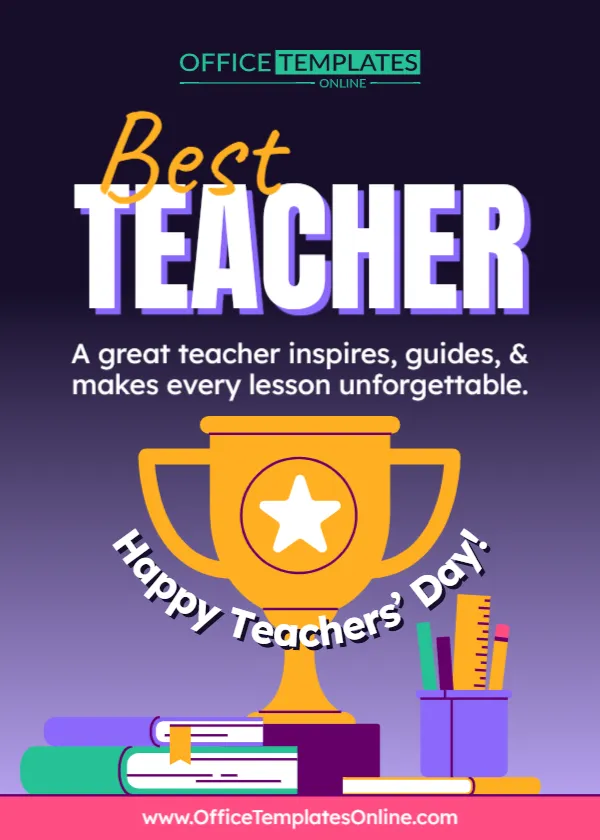 Best Teacher Greeting Card Template – Customize Online & Download