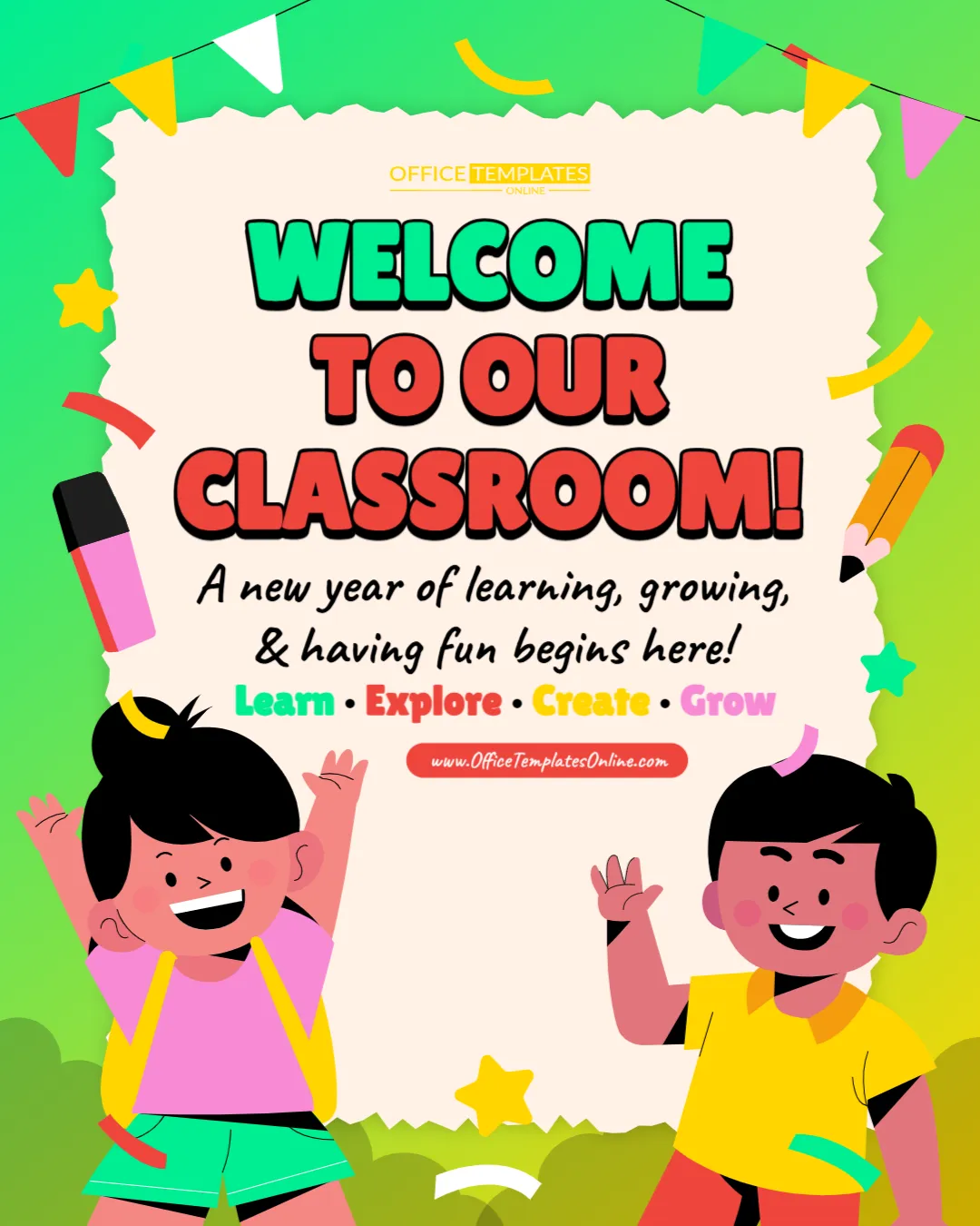 Editable Classroom Welcome Poster Template