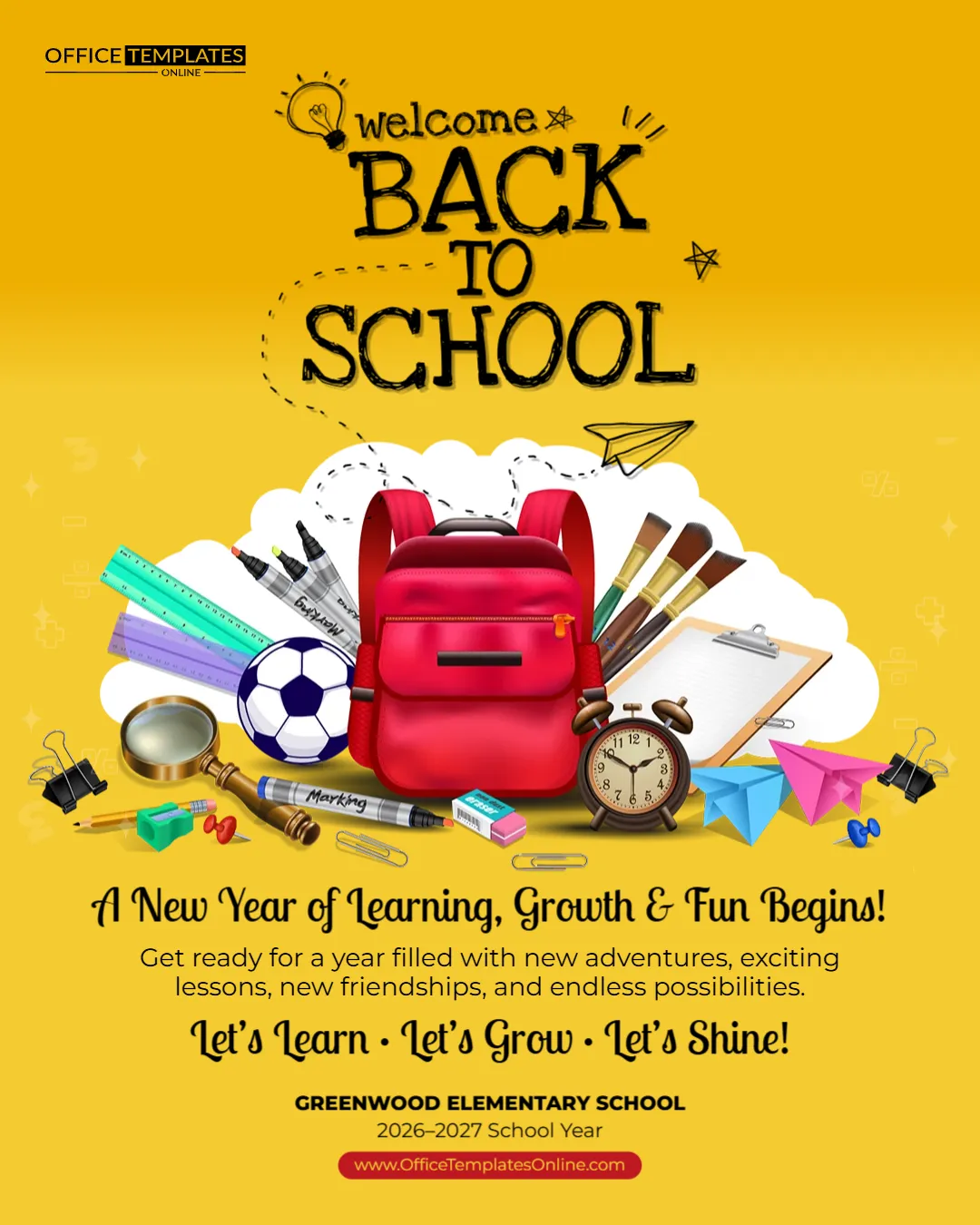 Editable Welcome Back to School Poster Template